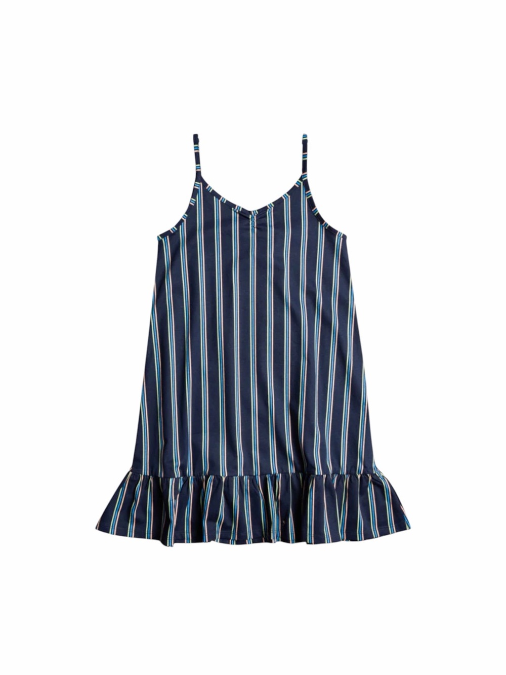 Roxy Girl Good Direction Sleeveless Striped Dress M 10 Blue